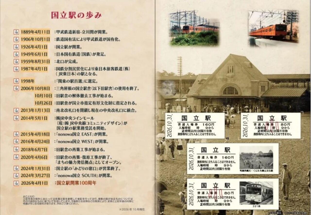 国立駅100周年記念入場券